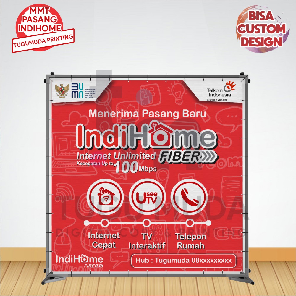 Cetak MMT|Banner|Spanduk Promosi Pasang Baru Indihome-Internet-Telkom