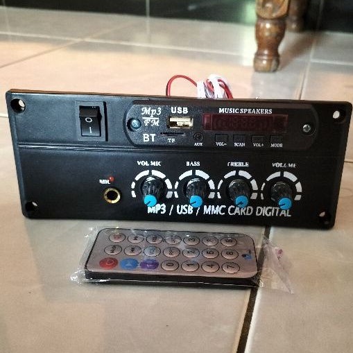 Wajib Dirakit Dulu Mesin Power Ampli Speaker Aktif  plus Mp3 bluetooth Tip 31 tip 32 mic 1 lubang