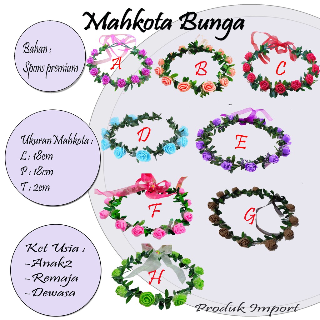 Mahkota bunga Spons Murah / Mahkota Bunga Mini