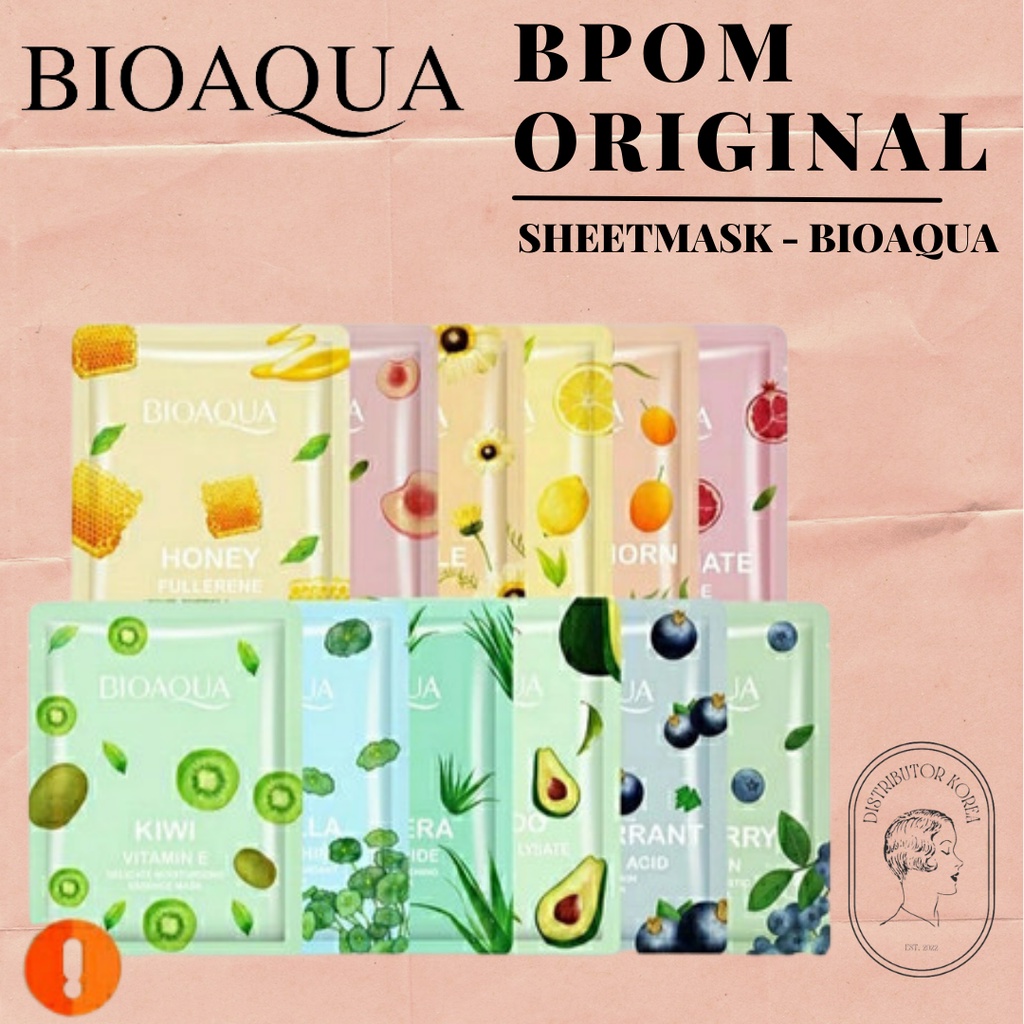 (BPOM ORI) BIOAQUA SHEET MASK,SHEET MASK BIOAQUA,BIOAQUA BPOM,SHEET MASK BPOM 12 PCS,SHEET MASK BIOA