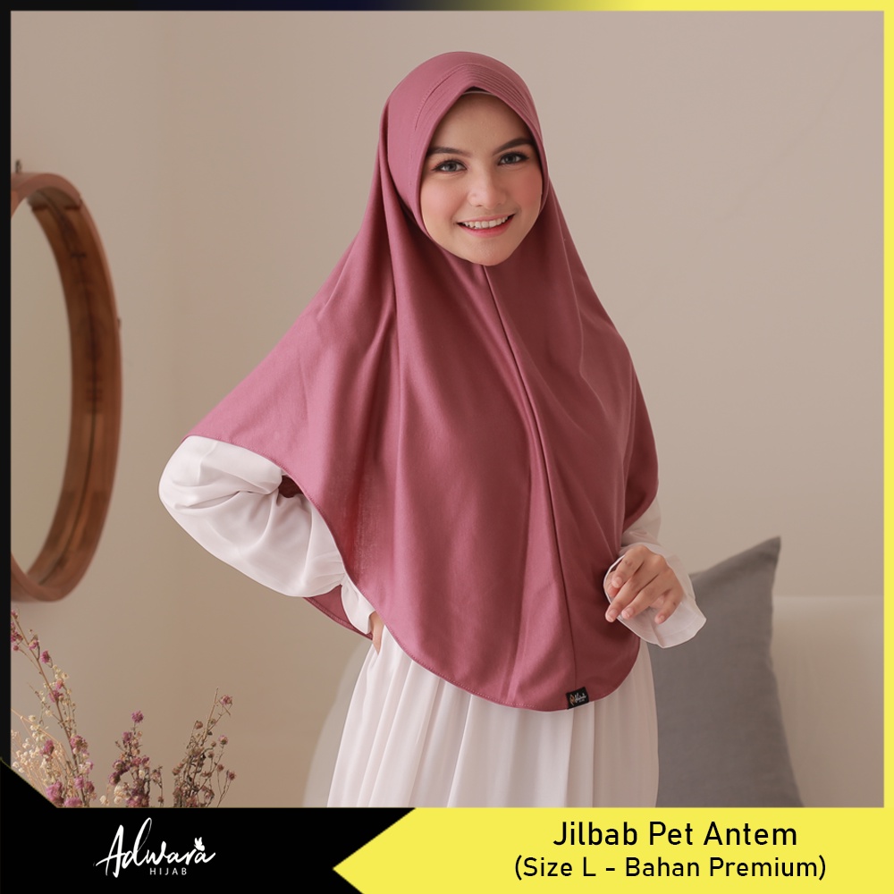 ADWARA HIJAB Jilbab Kaos Pet Antem L Premium / Hijab Instan Jahit Tepi Rapi Bahan Tebal dan Adem