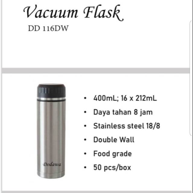 Botol Termos air panas - Dodawa-  Vacuum flask - Tumblr stainless 400 mL - Termos stainless kualitas