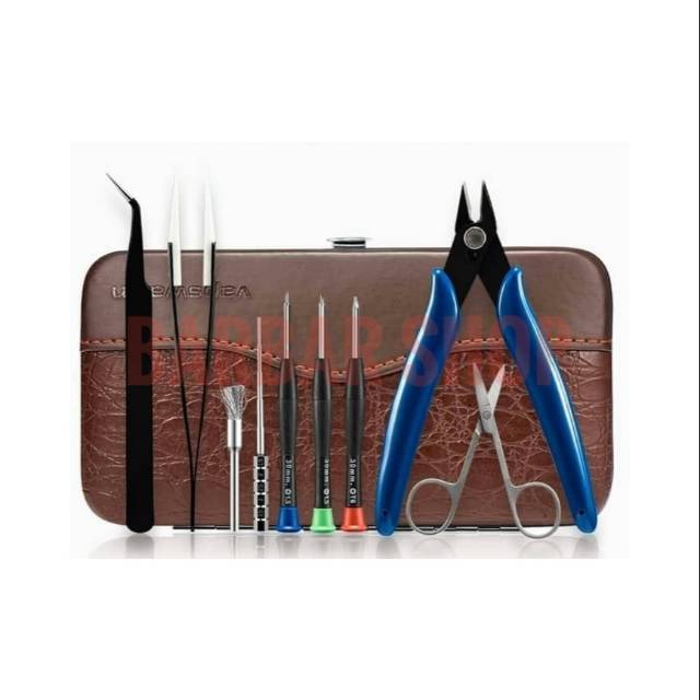 TOOL KIT COIL MASTER DIY 9 in 1 (TangPotong, Gunting, Mini Brush, Pinset, Obeng + - )