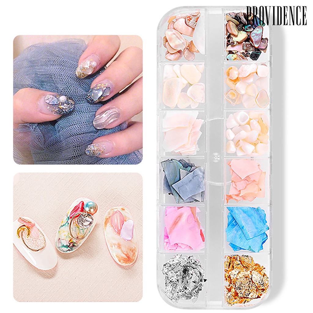 Providence 12 Mix Colors Shiny Charming Attractive Shell Nail Art Sequins for Party