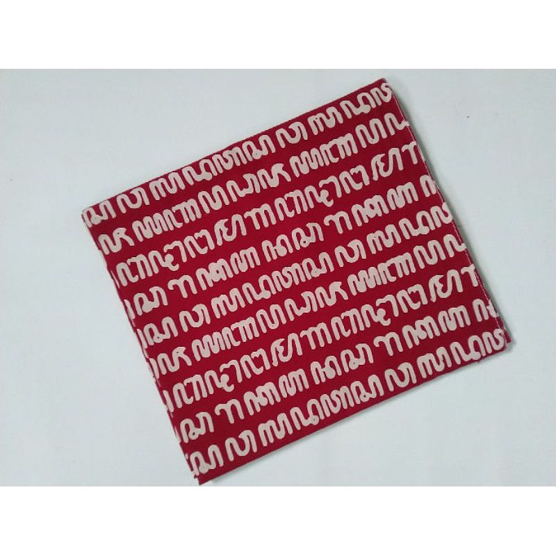 Kain batik cap sewarna Jogja aksara jawa merah