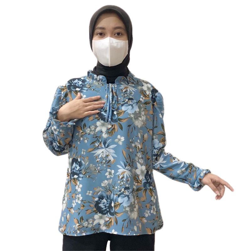 BLOUSE WANITA BUNGA KERUT CERUTY IMPORT PREMIUM | BLUS WANITA IMPORT | BLUS WANITA KASUAL / BLOUSE K