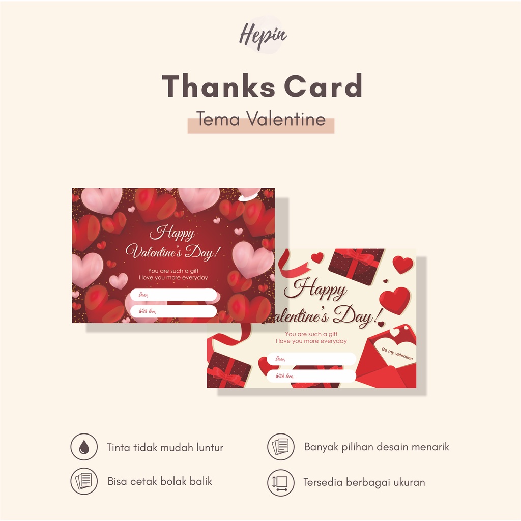 

Thanks card edisi VALENTIE-kartu hari valentine