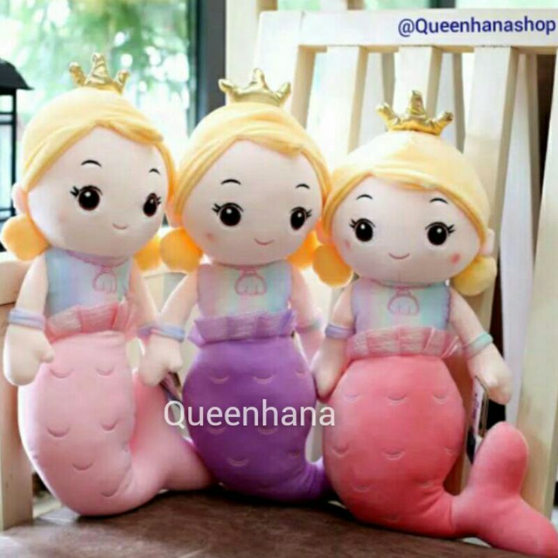 Boneka Karakter Mermaid lucu Bahan Soft Lembut Dan Elastis XL 50cm Jumbo 70cm Giant 90cm