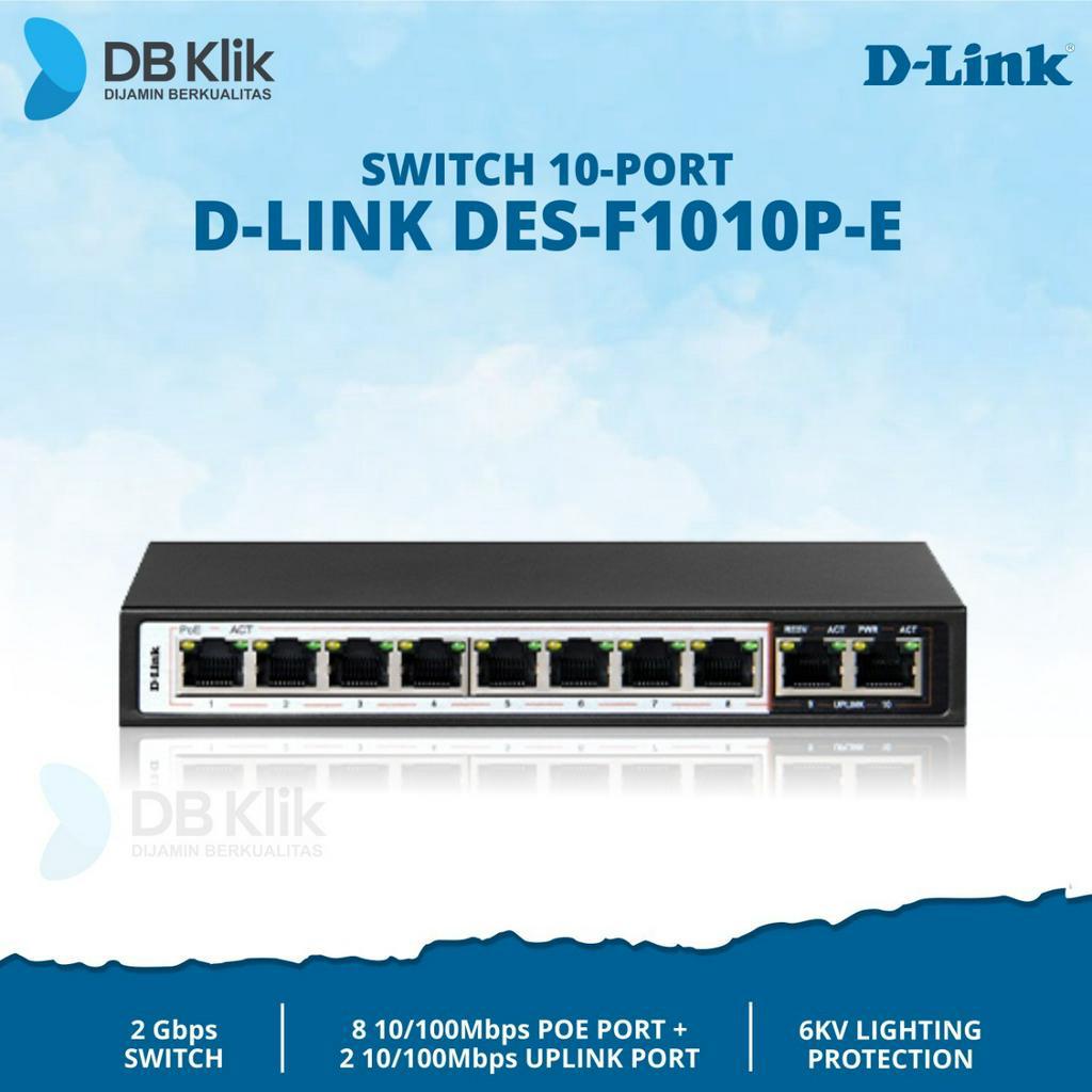 Switch D-Link DES-F1010P-E 8Port PoE Plus2Port Uplink - D Link DES F1010P E