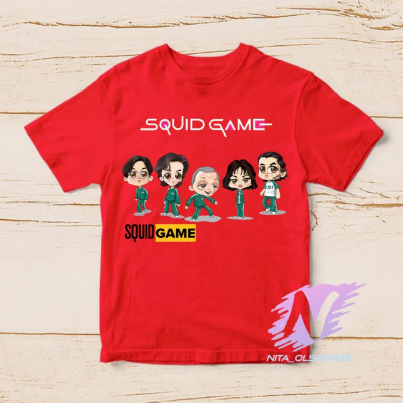 baju squid game kaos anak squad game bahan premium