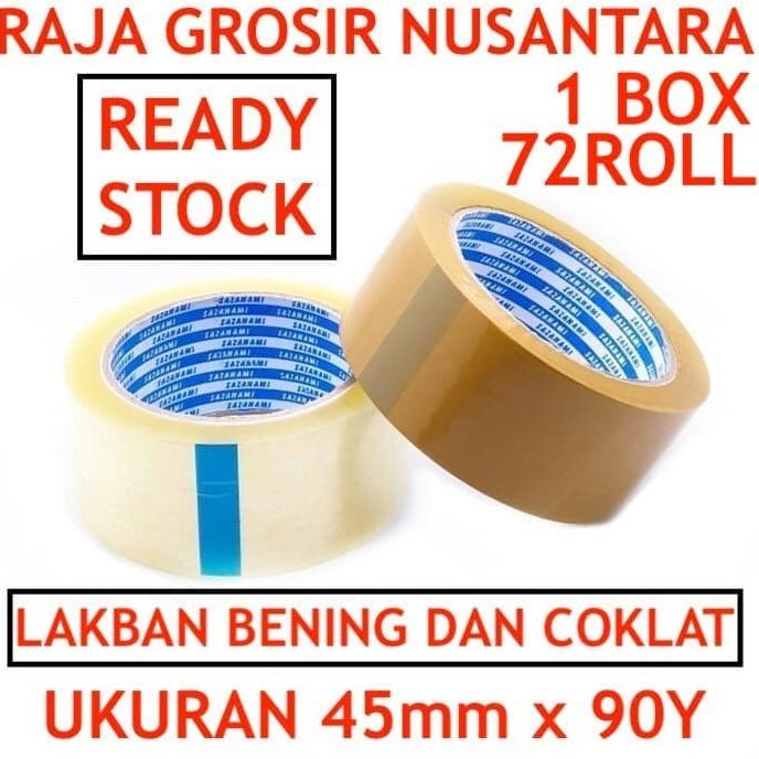 

1box Lakban 45mm x 90Y 2inch 72 Lakban bening Selotip coklat slasiban