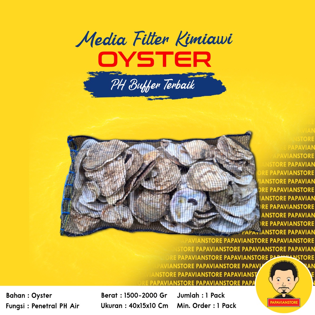 MEDIA FILTER BIOLOGIS OYSTER KERANG LAUT PENURUN PH KOLAM AQUARIUM PALING AMPUH