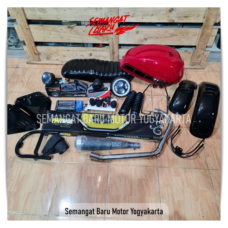 PAKET JAPSTYLE SCRAMBLER MEGAPRO KARBU TIGER THUNDER GL BYSON KARBU