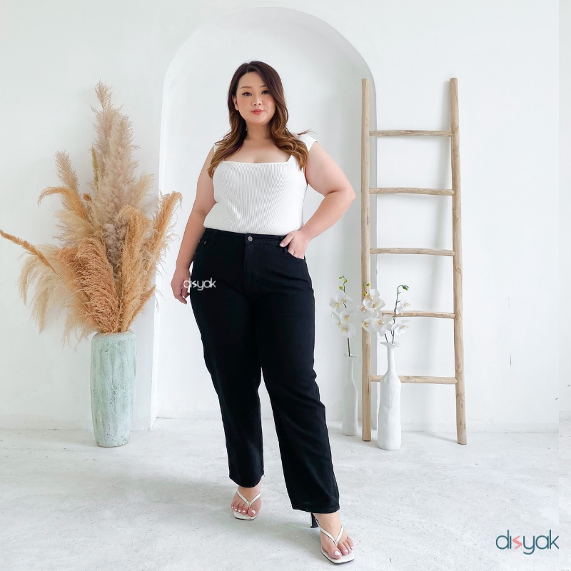 DISYAK - JUMBO  Boyfriend Jeans Non Stretch Black 523