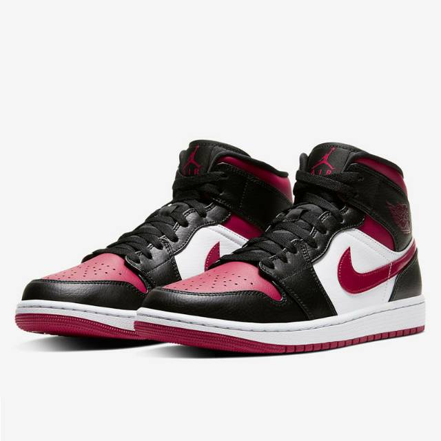 Sepatu Nike Air Jordan 1 Mid Bred Toe original