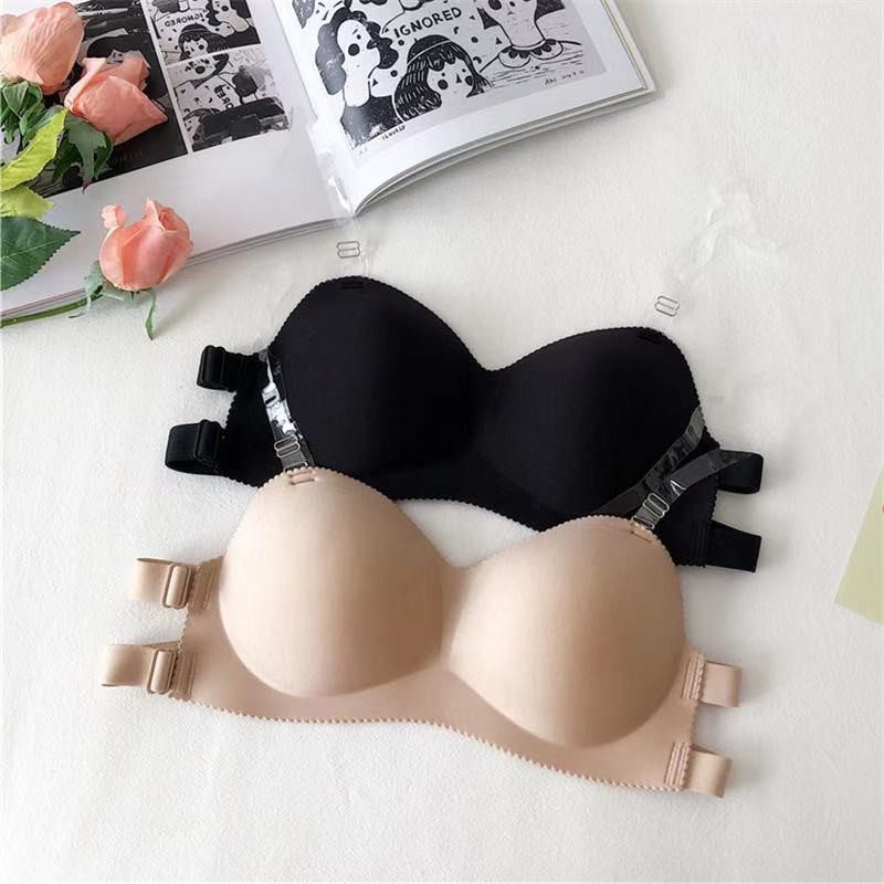 Bra push-up Invisible Strapless Tanpa Tali Anti Slip Sexy untuk Wanita Bra One-Piece Sexy Korea