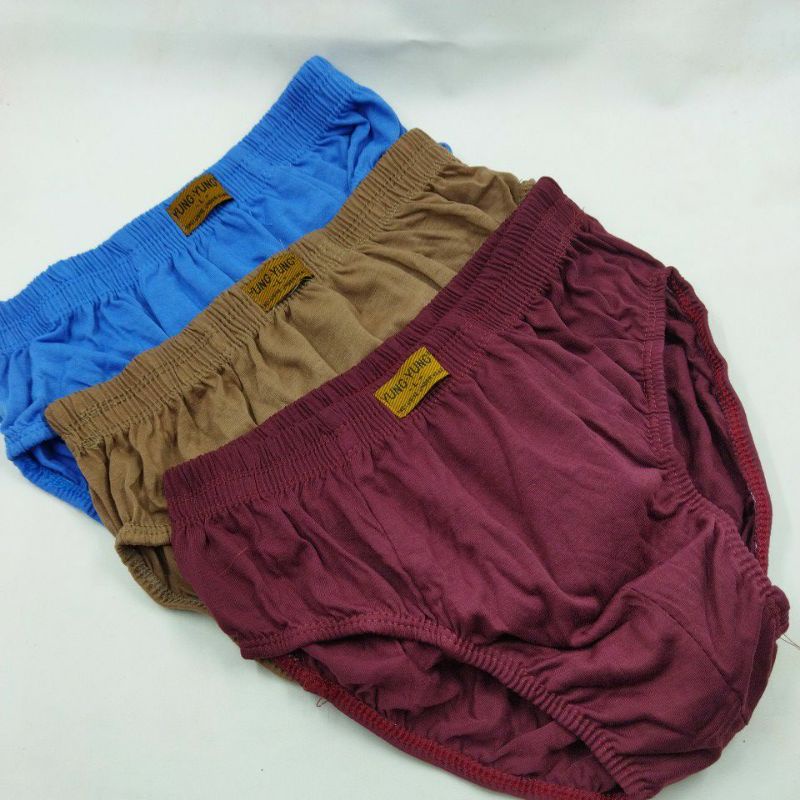 Undies Celana Dalam Pria Polos Merk Yung yung Ukuran ampe extra jumbo size M,L ,XL,3L Grosir OkE...