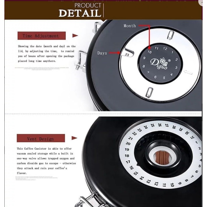 Diguo Airtight Storage Canister F-2022 Tempat Penyimpanan Kopi Kedap Udara Kotak Wadah Kekinian
