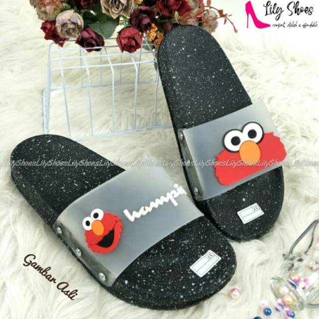 COD SHP kode ELMO  HITAM Lily shoes  sandal  wanita wedges 