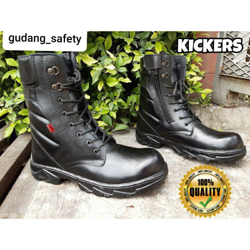 SEPATU PDL PDH TNI POLRI TENTARA SATPAM HANSIP SATPOL PP KICKERS BOOTS SAFETY SLETING KULIT SAPI