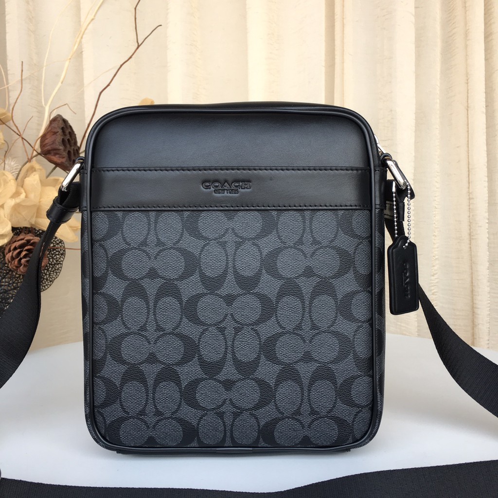 Asli baru coach 54788  Tas Pria Tas Messenger、kulit PVC、tas selempang cowok tas pundak