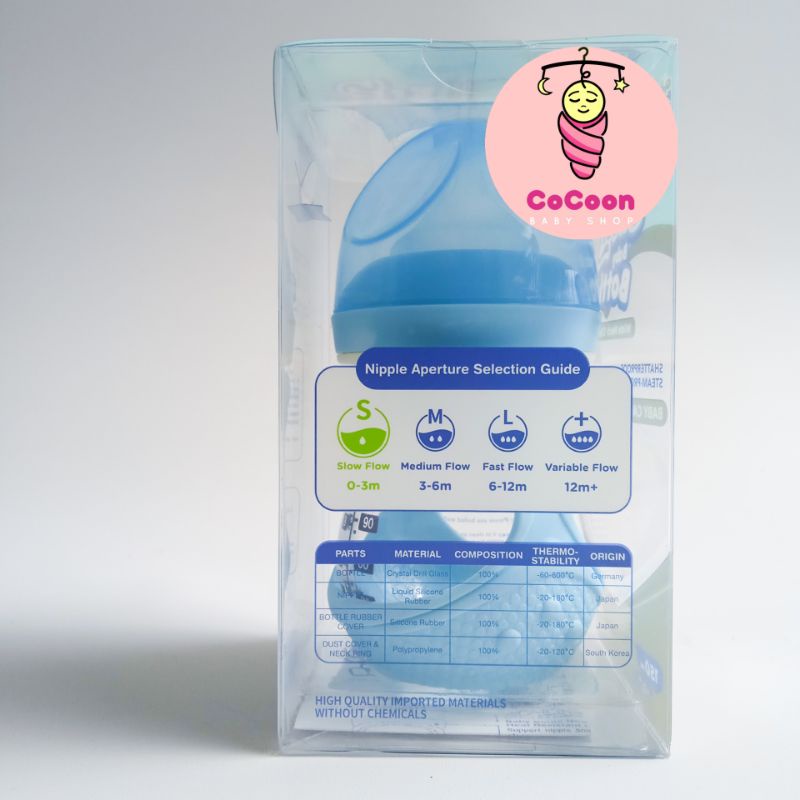 Botol Dot Bayi Baru Lahir Kaca Tahan Panas Sweety BPA Free 150ml