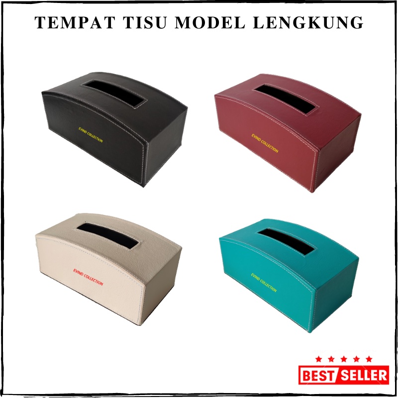 Kotak Tisu Kulit Sintetis Model Lengkung Isi 250 Sheet Tempat Tissue Premium Murah