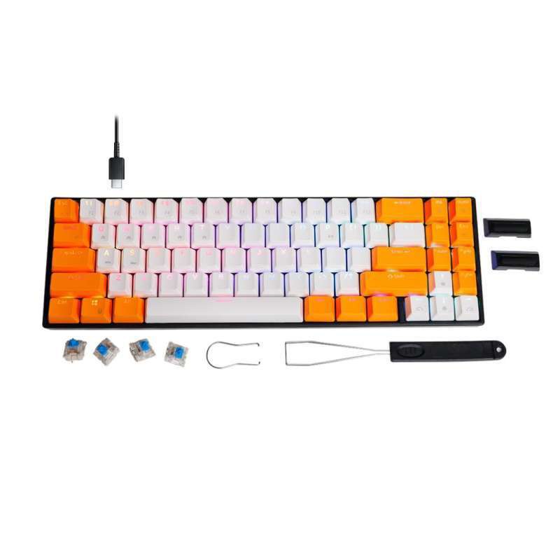 Keyboard Rexus GAMING MECHANICAL DAXA M71 PRO WHITE Bluetooth- Switch BROWN