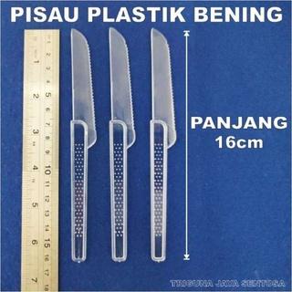 Pisau Makan Plastik Bening GROSIR PRAKARYA MALANG Berkualitas Kue Buah Sayur Tart Cake Alat Dapur Kitchen Kutleri Adonan Roti Bread Bakery Dessert Pudding Fruit Vegetable Cream Dough Dougnut Peralatan Rumah Tangga Masak Cook Good Quality Potong