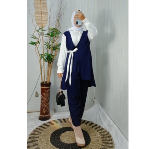 SETELAN KERJA ITYCREPE RACHEL TRENDY ONE SET TUNIK PLUS CELANA