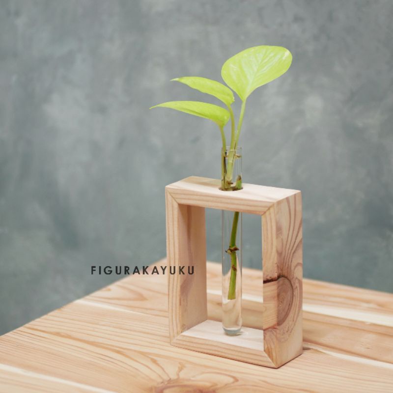 vas kayu vas tabung( sudah berikut tanaman air)