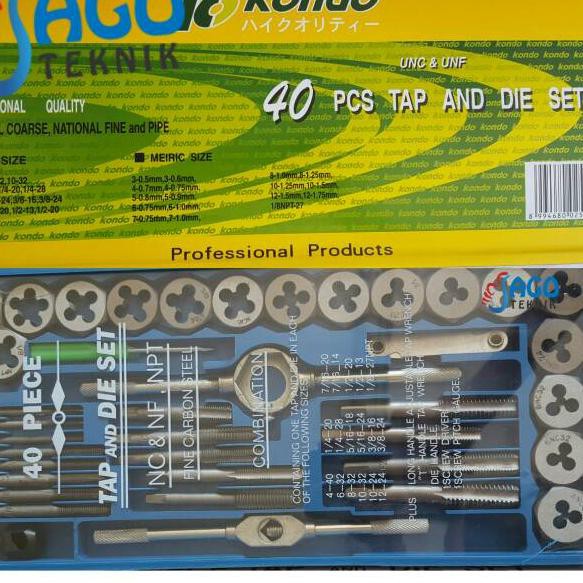 Snei Tap & Die Set 40pcs Kondo (snai / Snay / Sney)