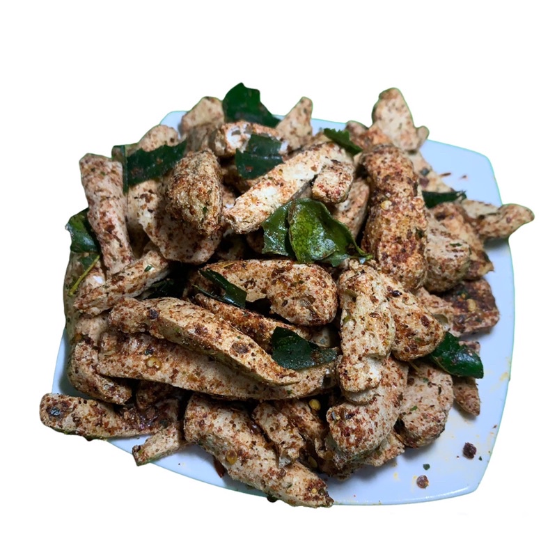 

Basreng pedas daun jeruk , tempe pedas daun jeruk , cimol pedas daun jeruk , makanan ringan , mie lidi