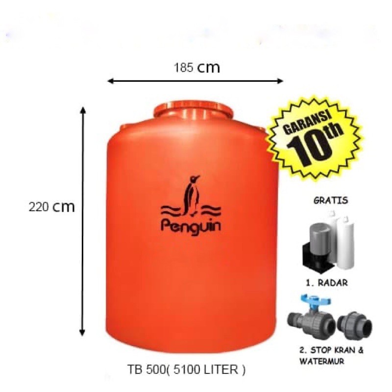 Toren Air 5000 Liter Tb500 Penguin - Tangki Air Tb500 Penguin