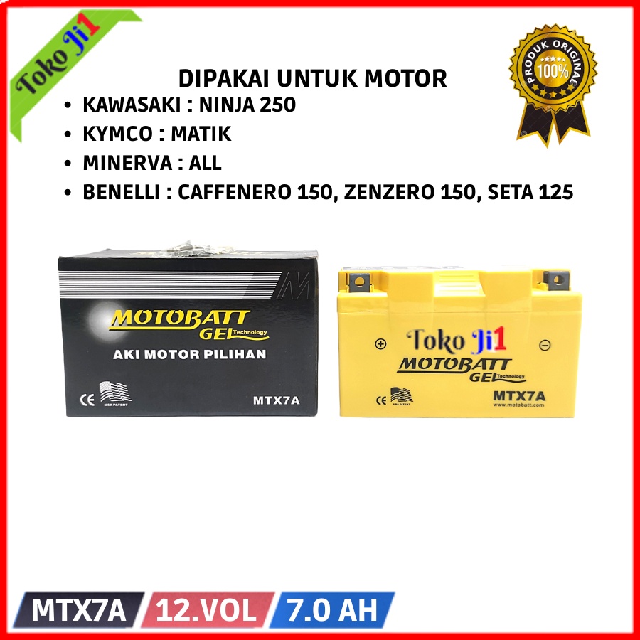 Motobatt Aki Kering Gel MTX7A - 7Ah Ninja 250 Kymco Matik