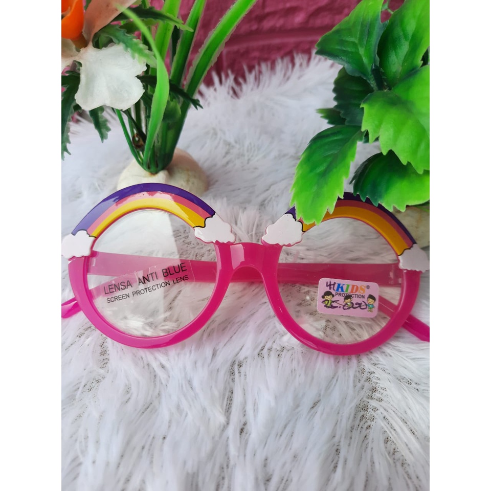 Kacamata Anak-anak type LC746A Glasse Round Computer Anti Radiation Anti Blue Light Lens Kacamata Ringan