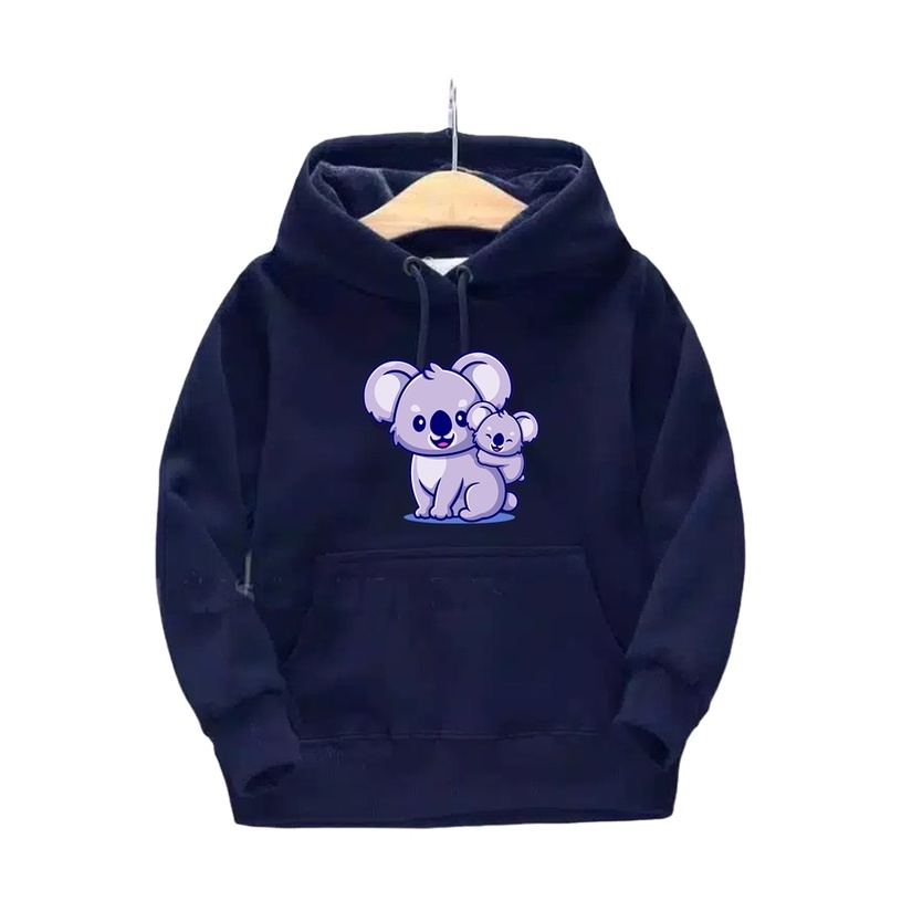 Baju Anak Koalaa Hoodie Anak Fleece Umur 1 - 6 Tahun-Navy