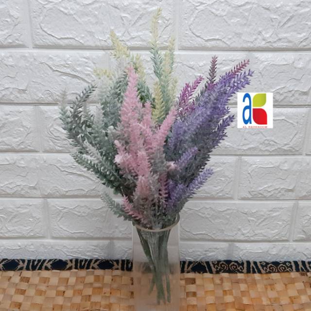 BUNGA PLASTIK LAVENDER BEDAK B8151 HIAS ARTIFICIAL B25C5P10 DEKORASI RUMAH