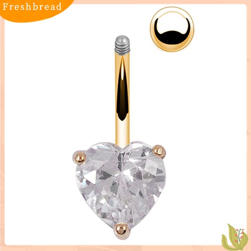 Fresh| Anting Tindik Perut / Pusar Berlian Imitasi Model Hati / Bintang Untuk Wanita