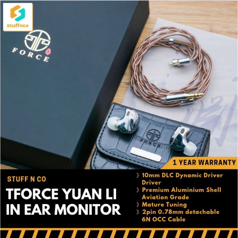TForce Audio Yuanli Yuan Li 10mm DLC Dynamic Driver Hi Res Earphone