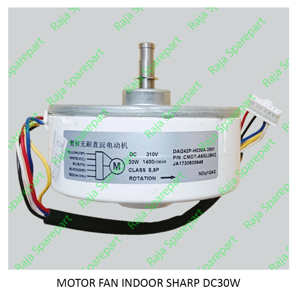 MOTOR FAN INDOOR AC SHARP DC310V 30W / DINAMO KIPAS INDOOR AC SHARP DC310V 30W (UKURAN ADA DI GAMBAR)