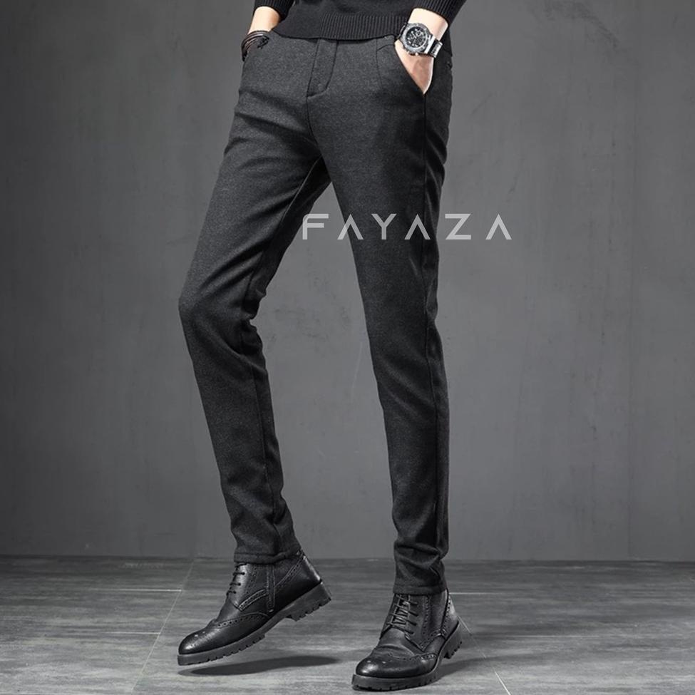 BR.30My22ј– Celana Bahan Kerja Formal Kantor Panjang Kuliahan Dasar Pria Slim Fit Size 27-38