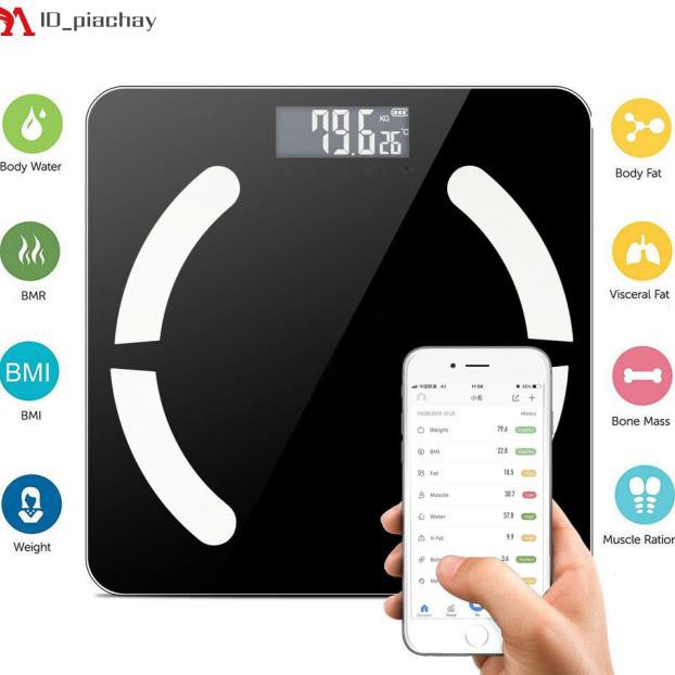 Bluetooth Lcd Digital Smart Scale Body Weight Fat Bmi Bone Analyzer Areshaaa.Mart