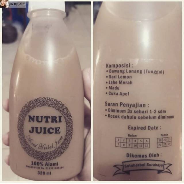 

NUTRIJUICE MINUMAN SEHAT LEMON, JAHE MERAH, BAWANG LANANG, CUKA DAN MADU