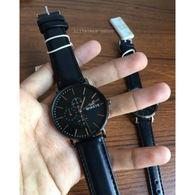 JAM  COUPLE KULIT MIRETE TAHAN AIR KUARSA ORIGINAL JAM TANGAN PRIA TALI KULIT_JAM TANGAN WANITA TALI KULIT_JAM TANGAN KASUAL WANITA TALI KULIT_JAM TANGAN KASUAL PRIA TALI KULIT_JAM TANGAN ANTI AIR MIRETE