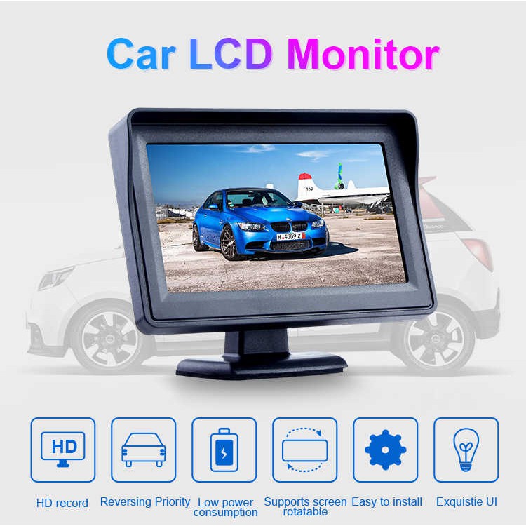 Layar Monitor LCD 4.3 Inch DVD VCR Player untuk Mobil layar monitor LCD Mobil