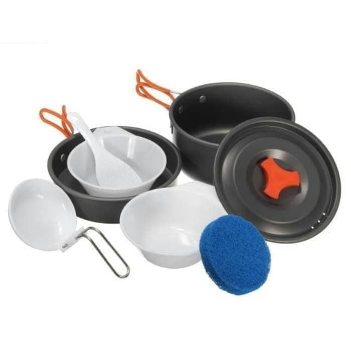 Alat Masak Panci Kemping Gunung. Cooking Set DS200 Camping Nesting 1-2 Person Outdoor