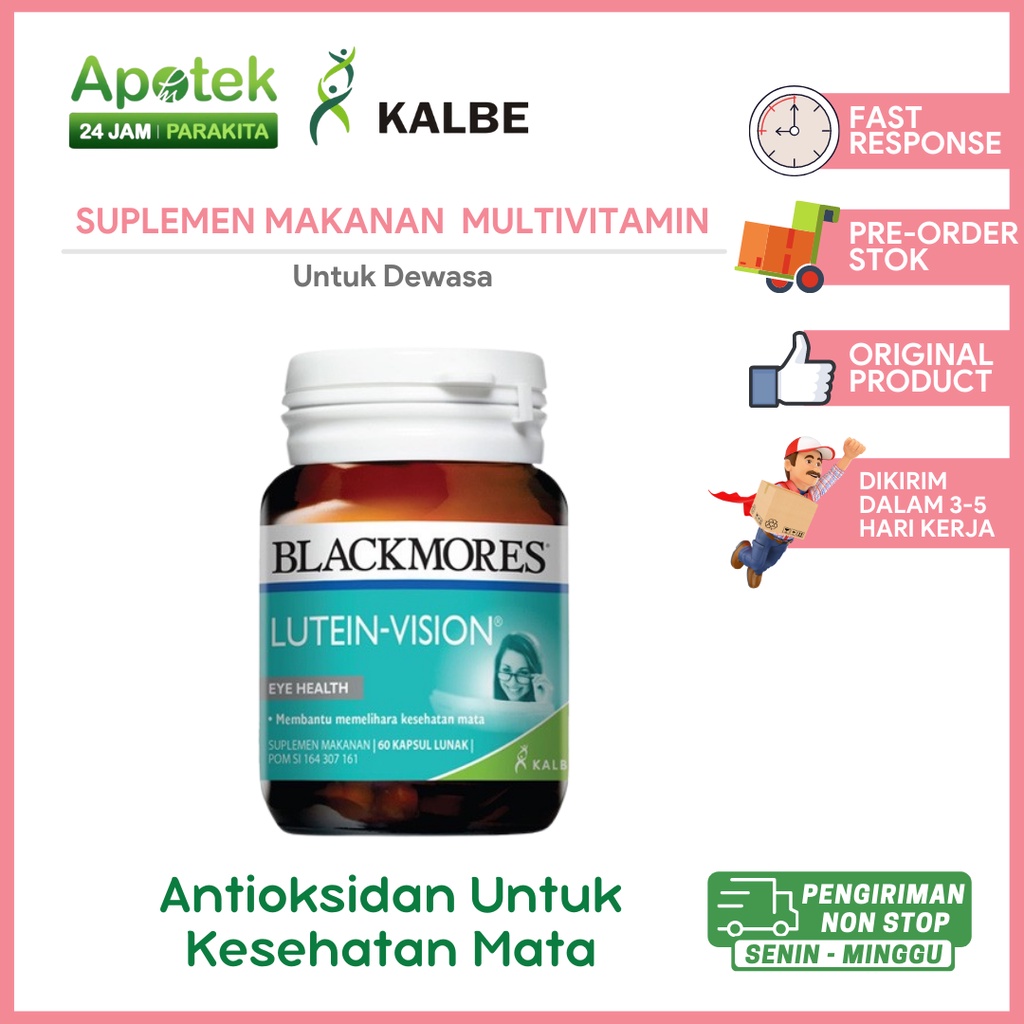 Blackmores Lutein Vision mengandung lutein dan selenium yang penting untuk kesehatan mata