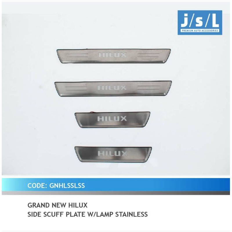 sillplate samping grand new Hilux stainless with lamp jsl