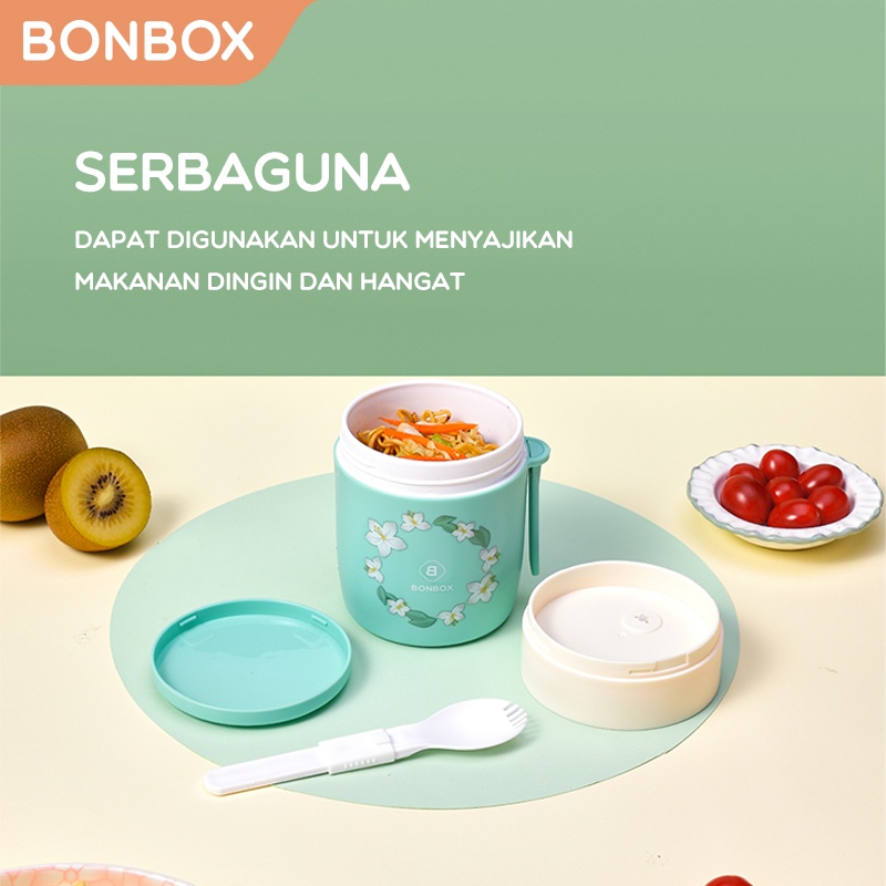 TEMPAT MAKAN SET BONBOX Kotak Makan Plastik Multifungsi Lunch Box Susun Microwaveable Food Grade Material BTW30 BTW20